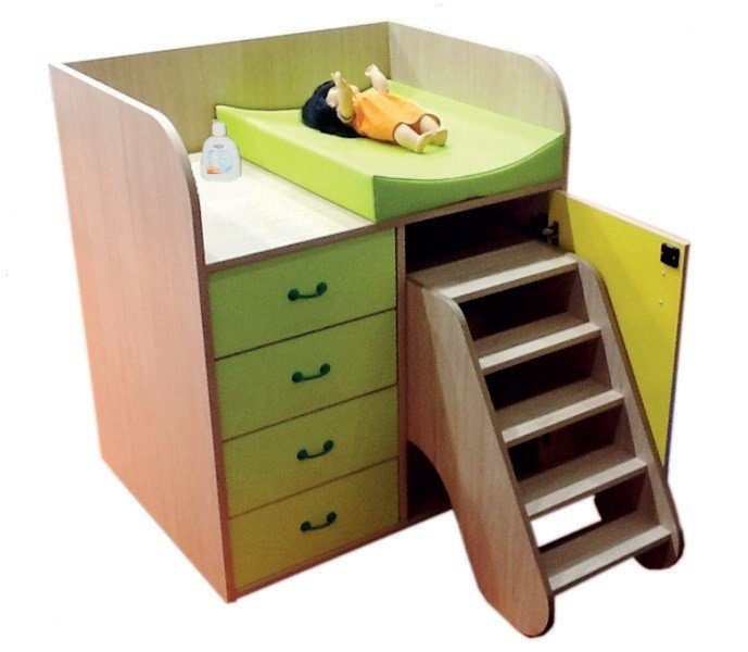 MUEBLE CAMBIADOR CON ESCALERA Y CAJONES