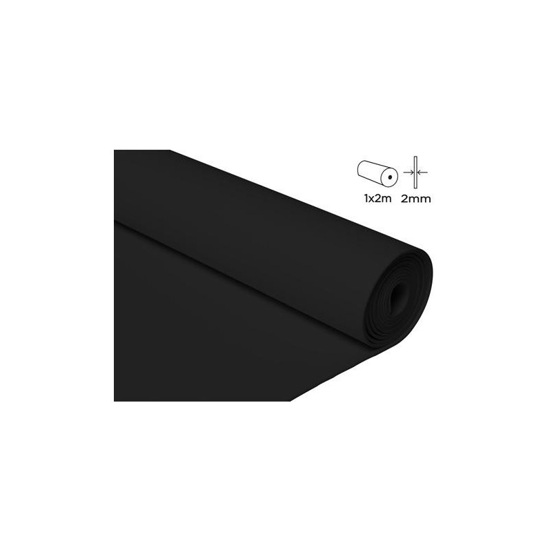 Goma EVA negro rollo 100x200cm.x2mm.