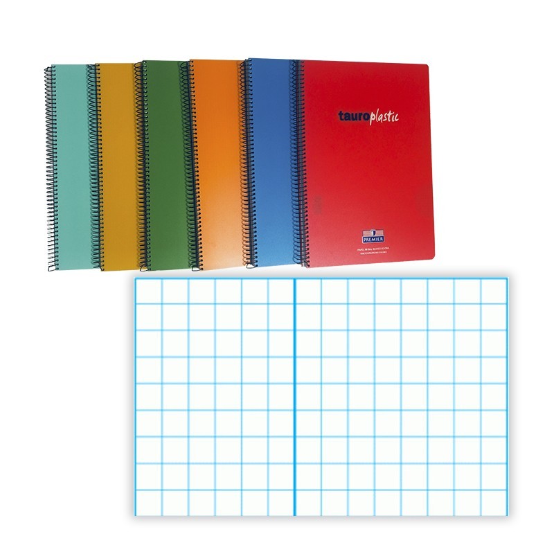 Cuaderno con tapas de polipropileno y cuadricula 4x4 de 90 gramos m