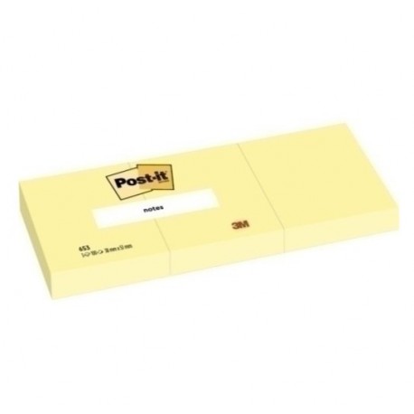 (L) NOTAS ADHESIVAS 3M POST-IT 653 38X51 PACK 3 UD