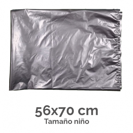 BOLSA DISFRACES PLASTICO 56X70 PLATA