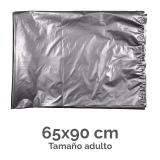 BOLSA DISFRACES PLASTICO 65X90 PLATA