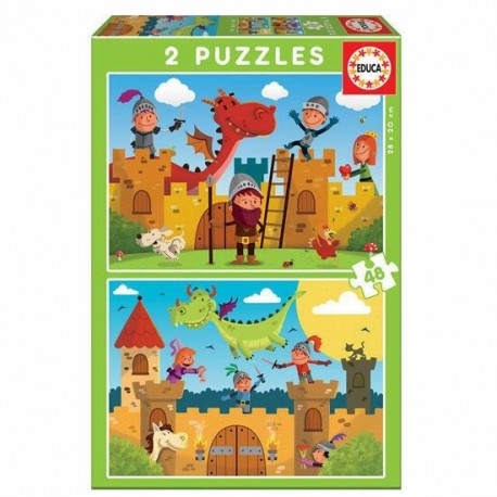 2 PUZZLES DRAGONES Y CABALLEROS