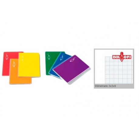 (L) CUADERNO FOLIO ESCOLOFI 50H MILIMETRADO 3X3X9